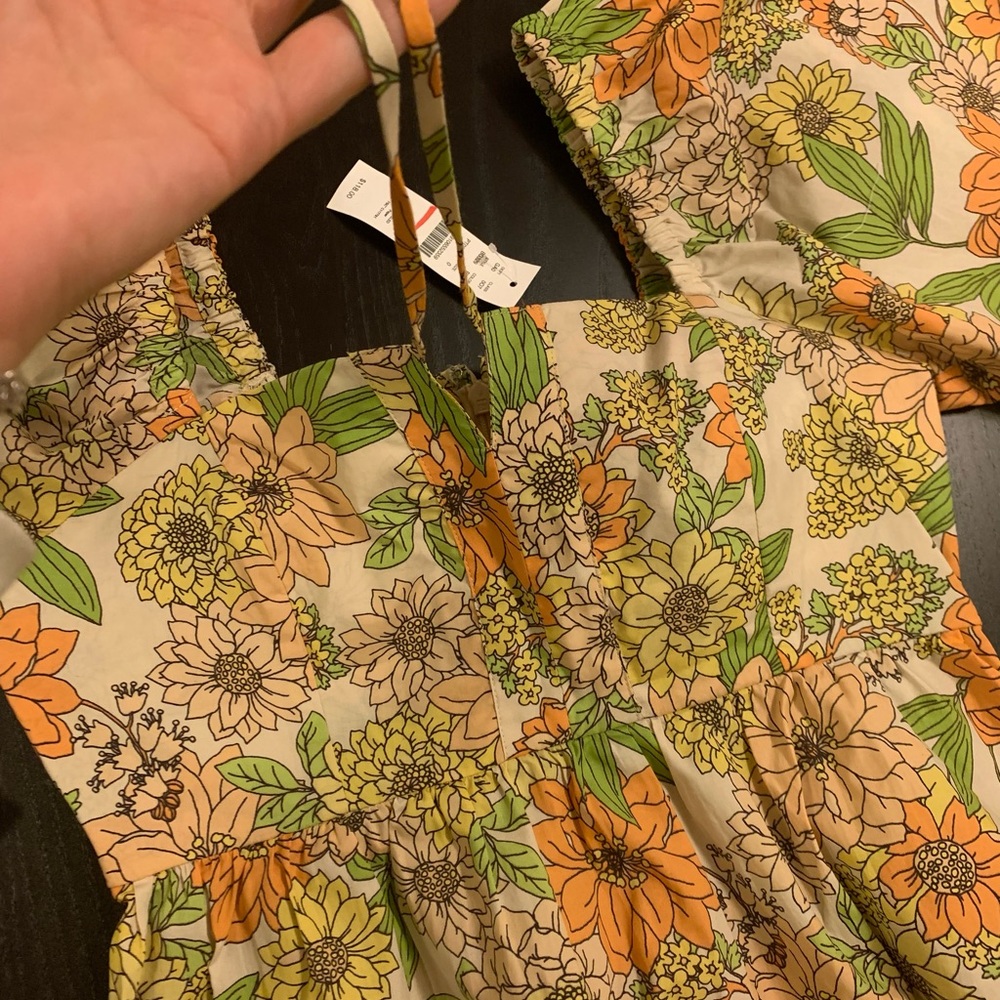NWT J. Crew 0 Squareneck cotton poplin top In Palest Peach